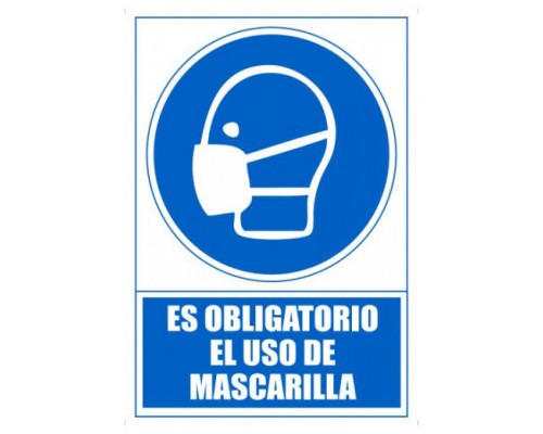 SEÑAL "OBLIGATORIO EL USO DE MASCARILLAS " 210 X 297MM PVC AZUL ARCHIVO 2000 6173-11 AZ (Espera 4 dias)